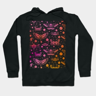 Pink and Orange Butterfly Pattern Hoodie